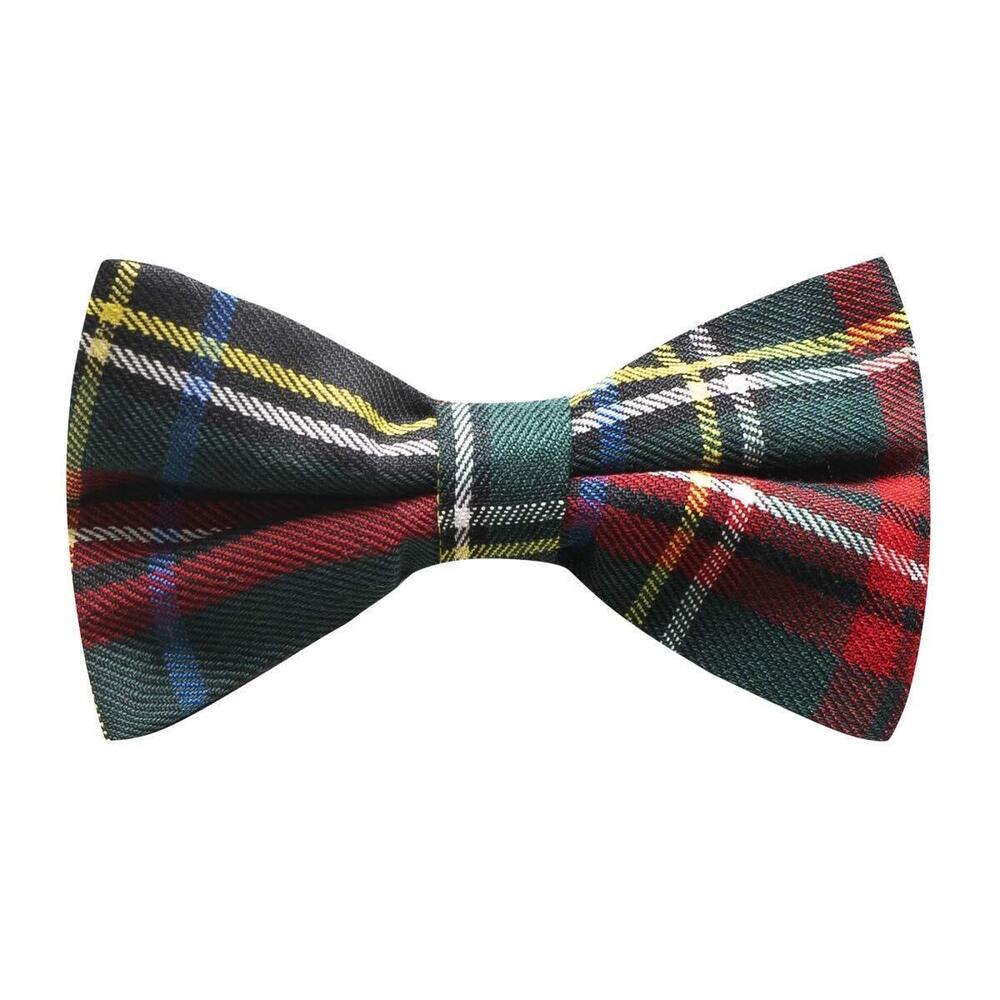 5648 Traditional Dark Green & Black Tartan Bow Tie, Check, Plaid